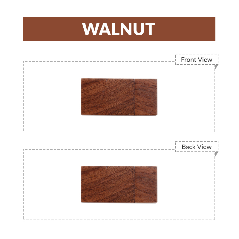 Rectangular Wooden USB Flash Drives with Magnetic Closure 18