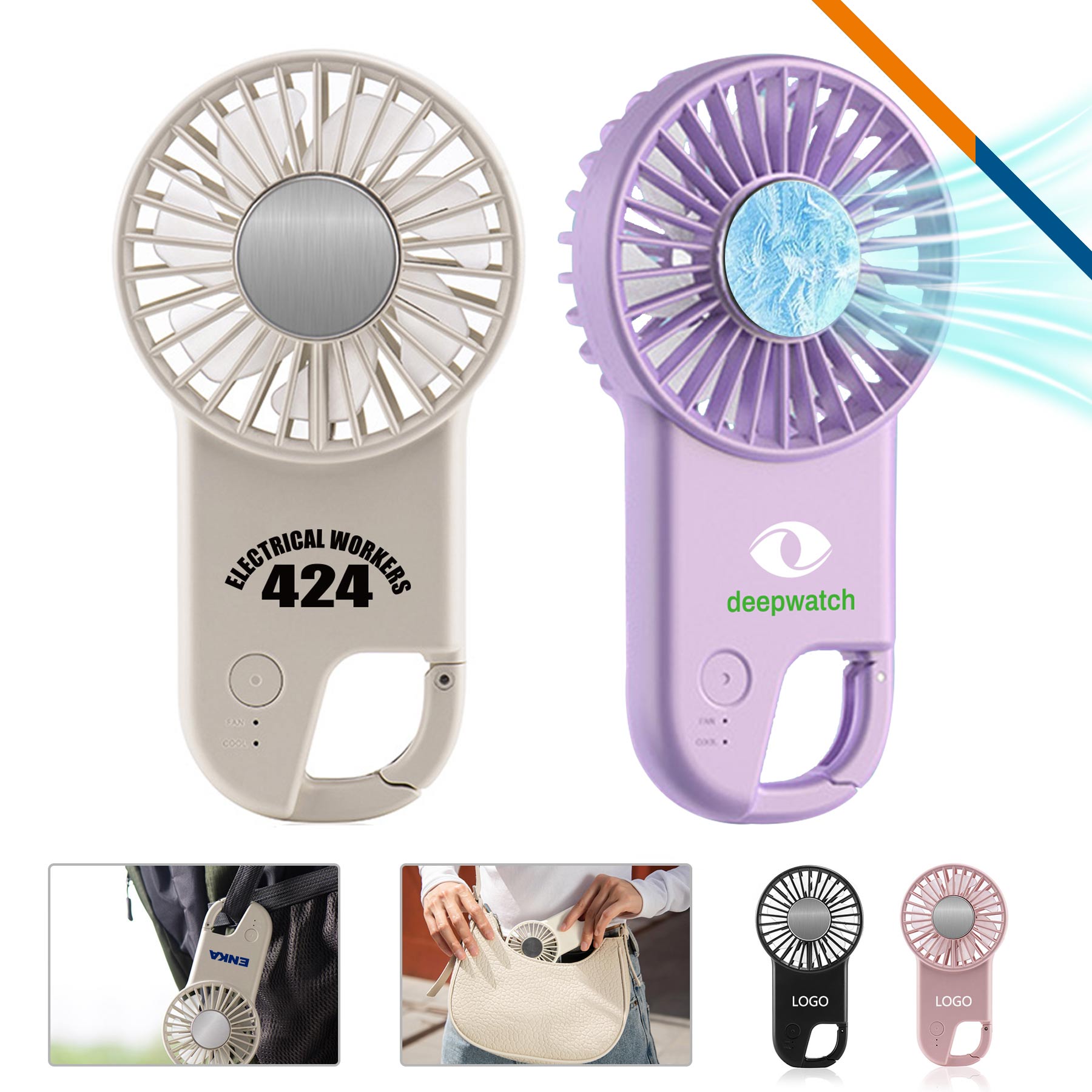 Garet Ice Cooling Carabiner Handheld Fan
