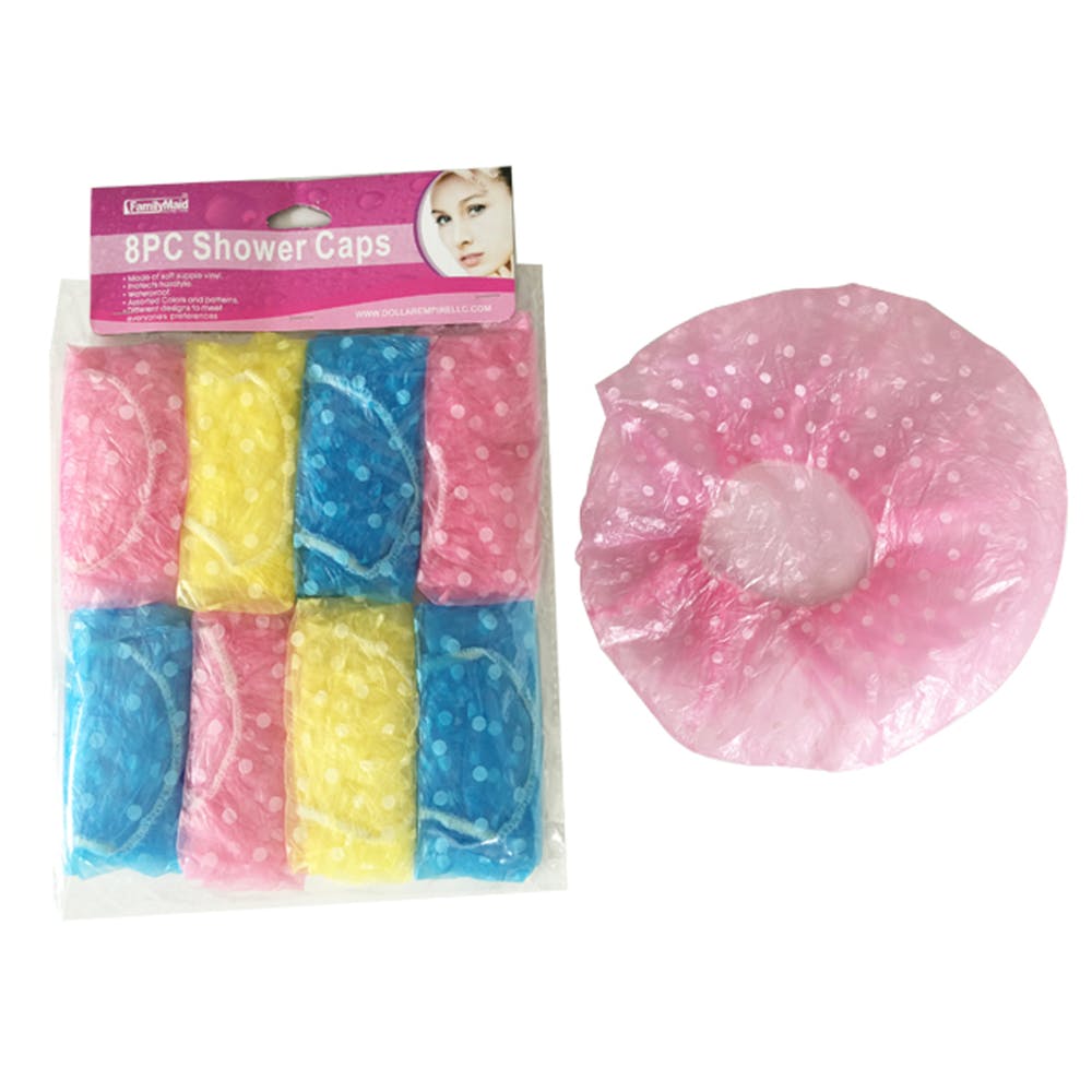 Shower Caps - 3 Colors Disposable 8 Pack 3