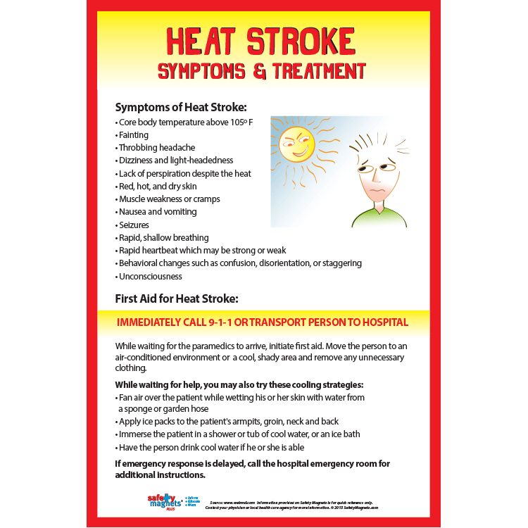 Heat Stroke Signs & First Aid 12x18 Poster 5000HEATSTROKESAFETY