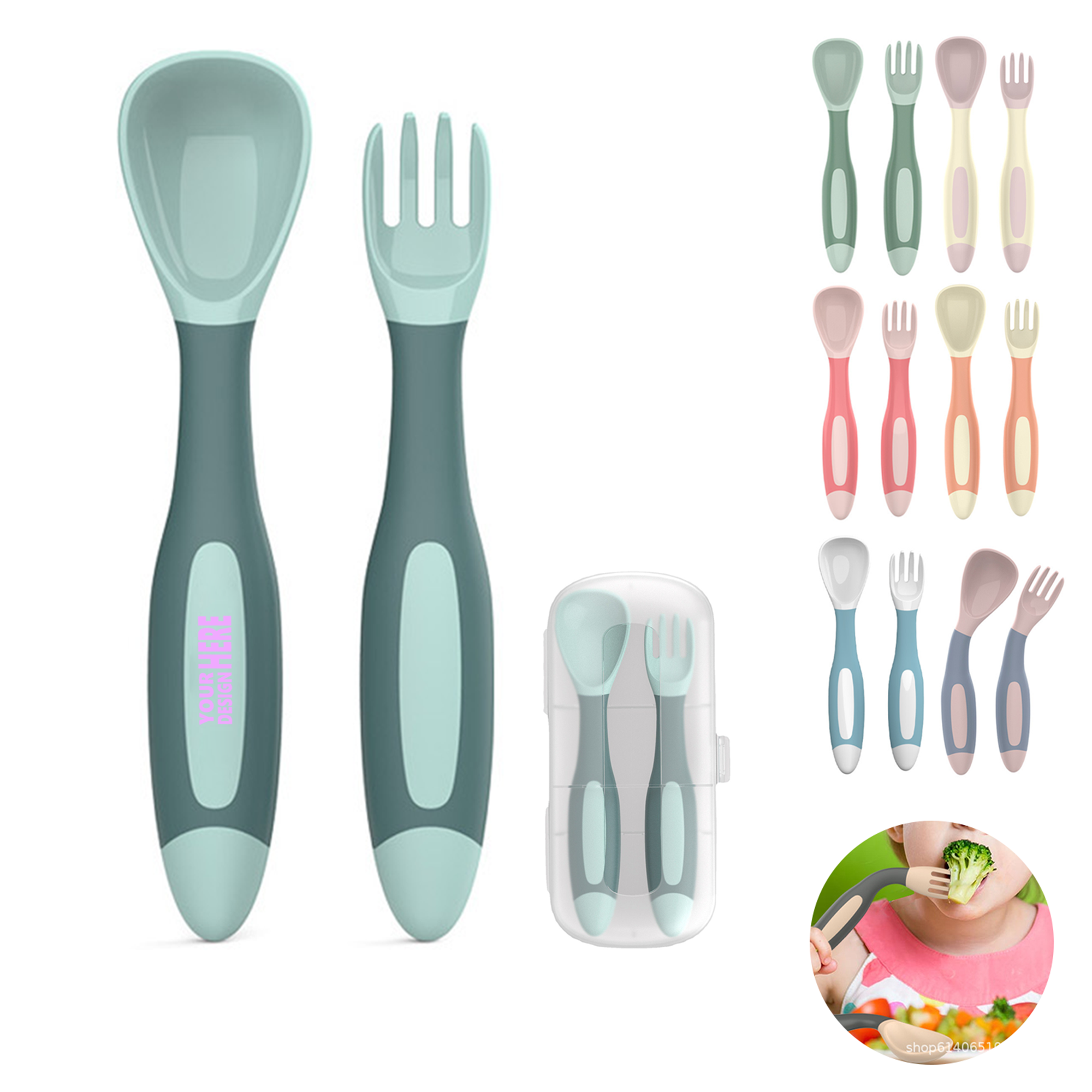 Bendable Baby Utensils - Travel Case Included 4