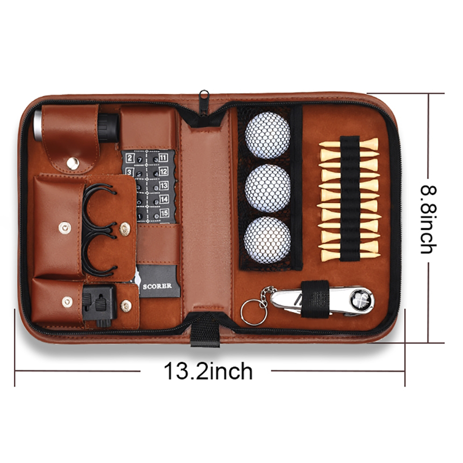 Golf Accessories Set with Premium Leather Case 3