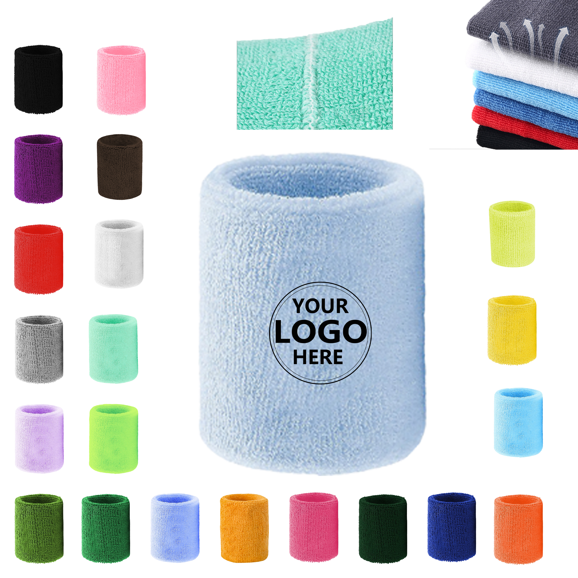 Sporty Embroidered Wristbands Made of Polyester 22