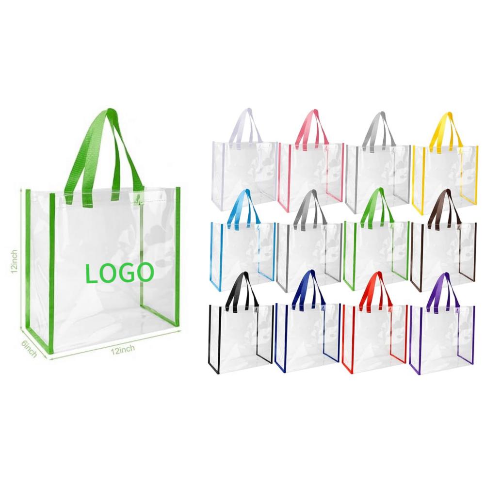 Large Clear Plastic Tote Bag W/ Handles