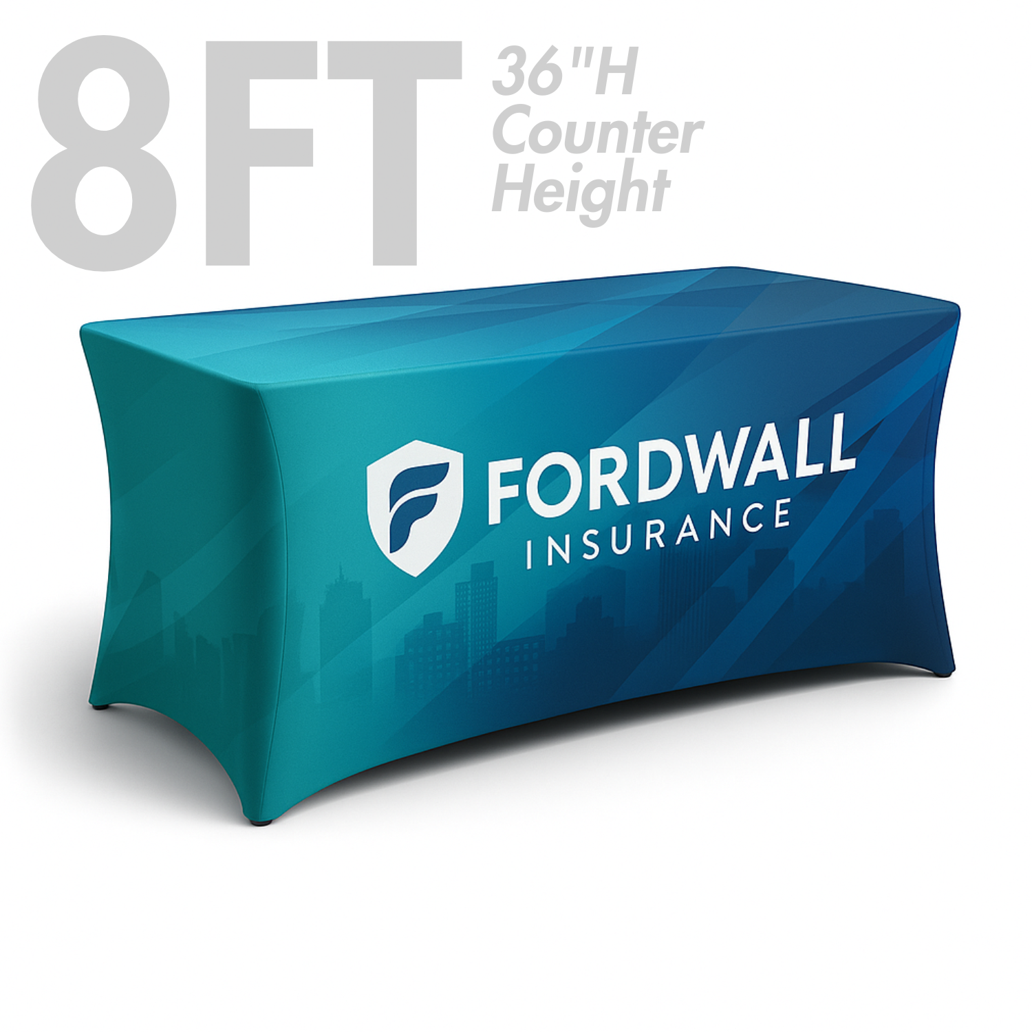8' Spandex Stretch Table Cover, 36"H