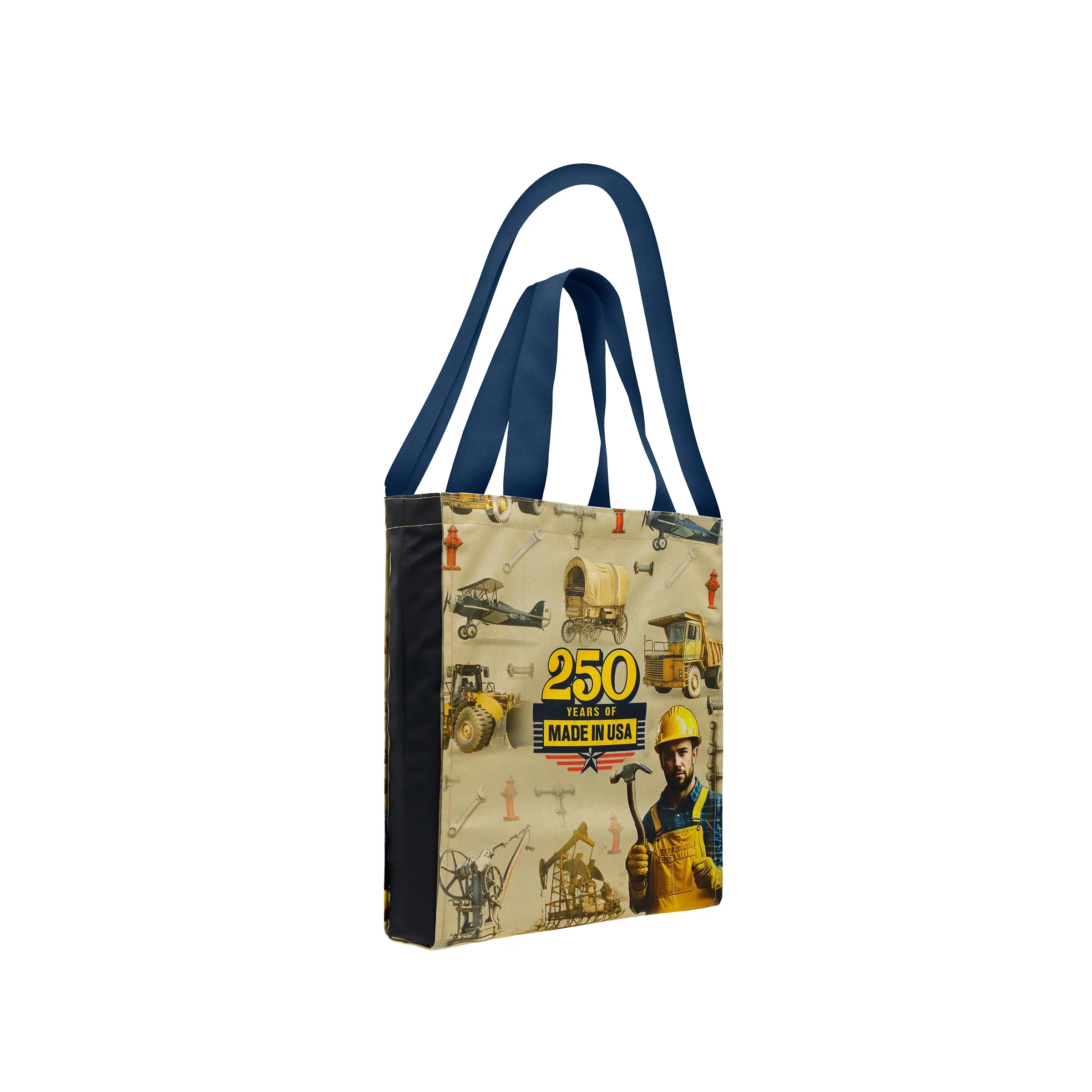 Full Bleed Print Canvas Shoulder Strap Gusset Tote