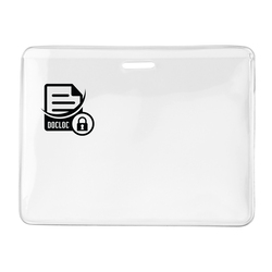 4.00" W x 3.08" H - Horizontal Clear Vinyl Badge Holder (1 Color Imprint)