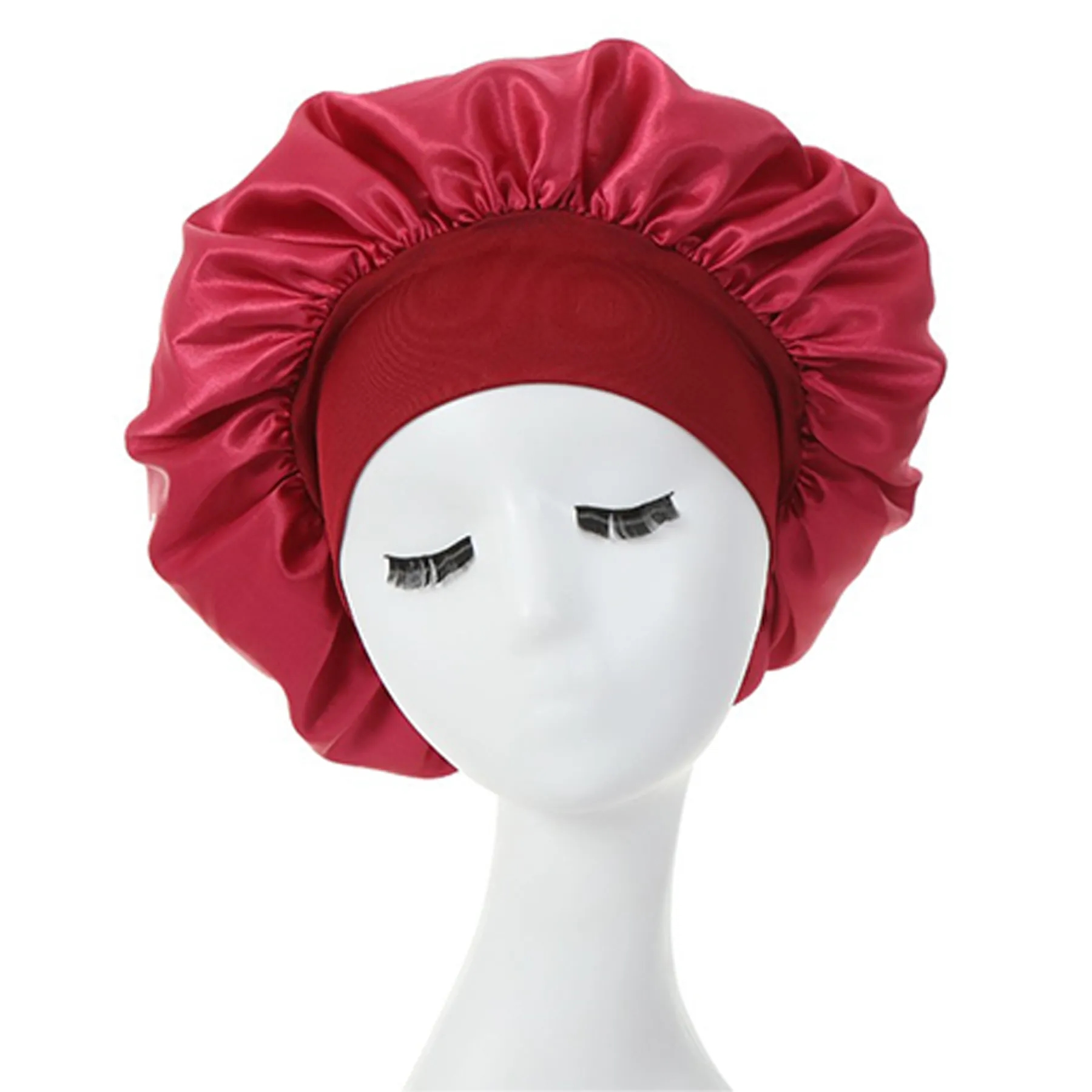 Large Satin Silk Bonnet Sleep Cap 17