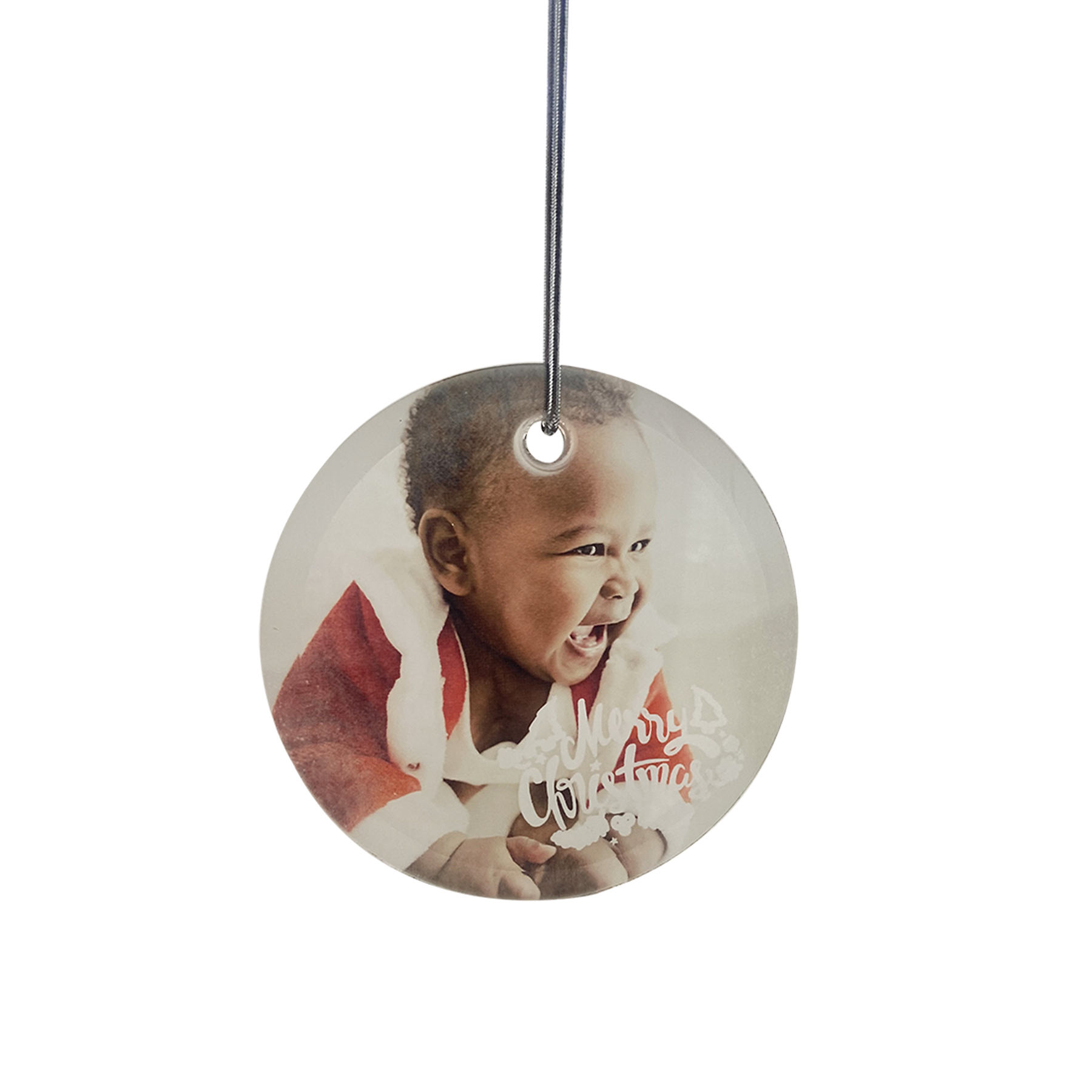 Gift Box 3" Round Clear Glass Ornament 20