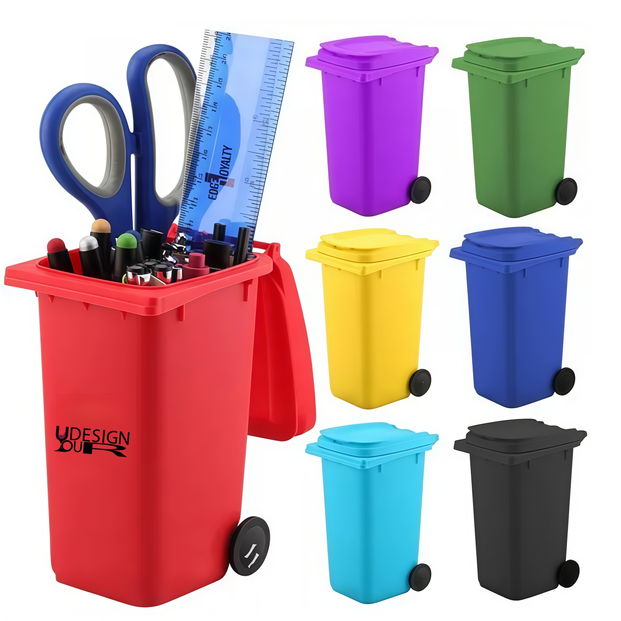 Mini Plastic Trash Garbage Can Bin Pen Holder Desk Organizer
