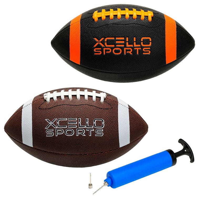 Footballs - Brown Black with Orange Junior Size 10" 3