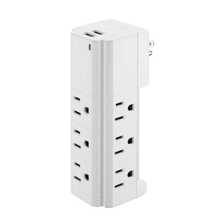 Tower Surge Protectors - 9 Outlets 2 USB Ports White 3
