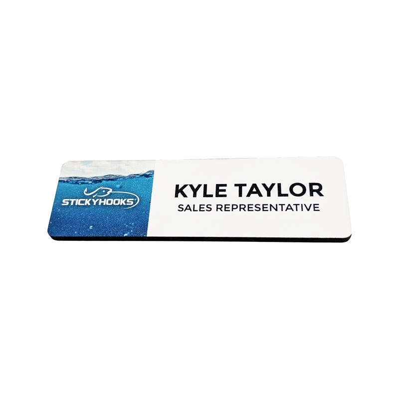 Custom Ultra Vivid Recycled Wood Name Badges 12