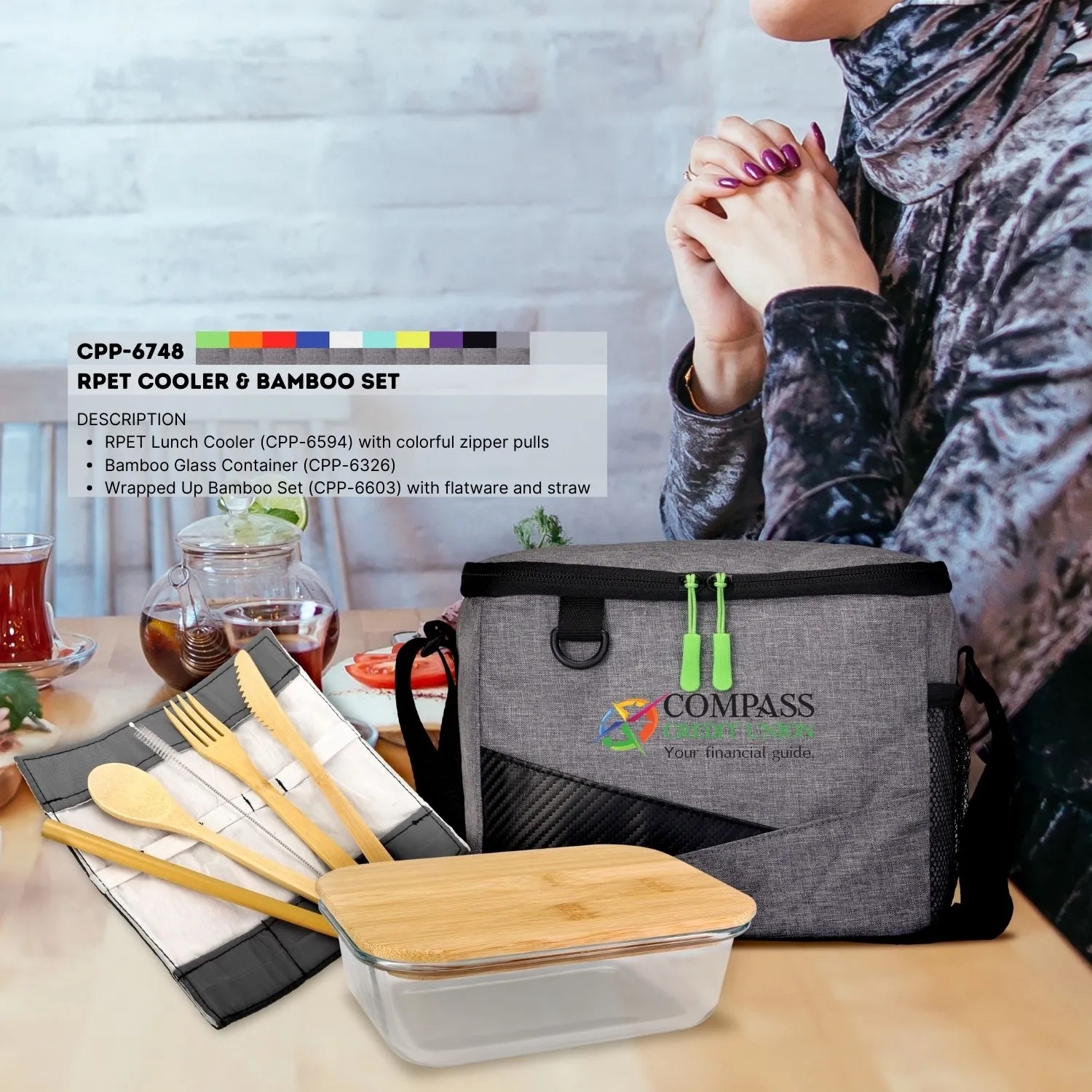 RECYCLED COOLER & BAMBOO SET 3