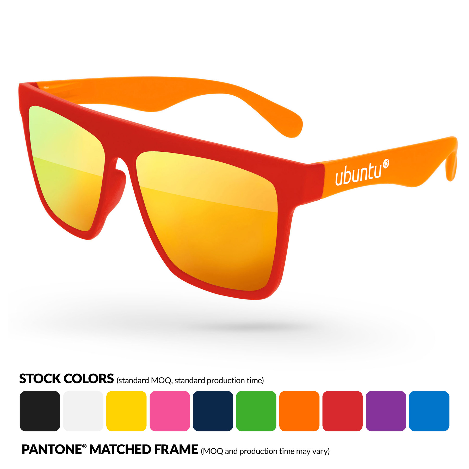 2-Tone Laser Mirror Sunglasses w/ Temple Imprint 2