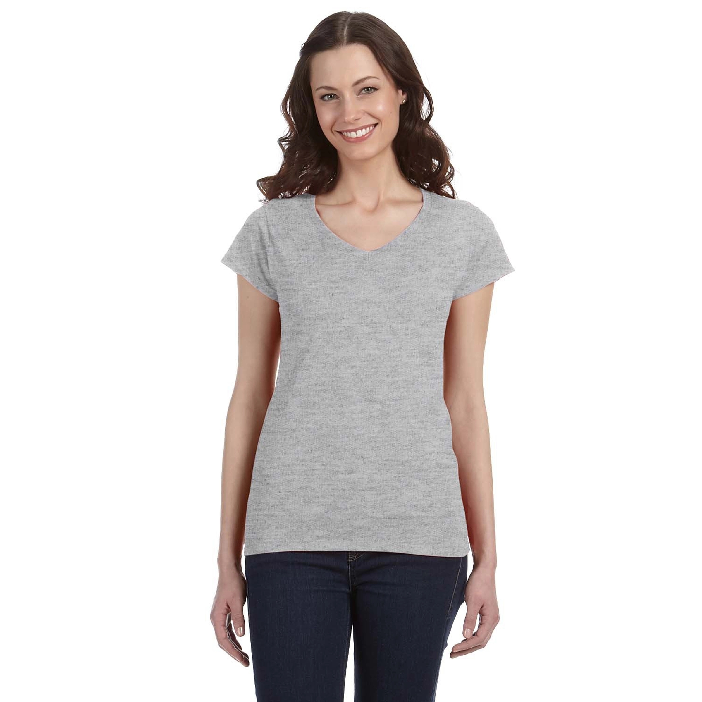 Gildan ladies' Softstyle 4.5 oz Fitted V-Neck T-Shirt 3