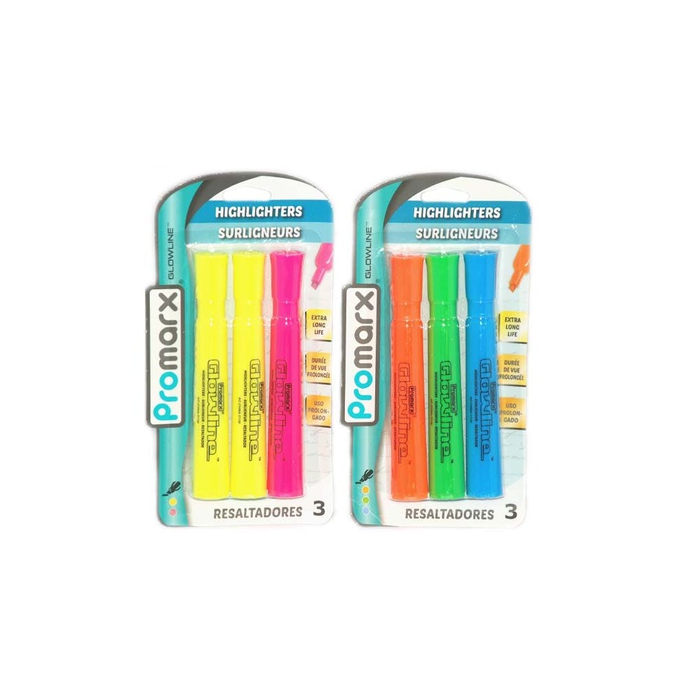 Highlighters - Assorted Chisel Tip 3