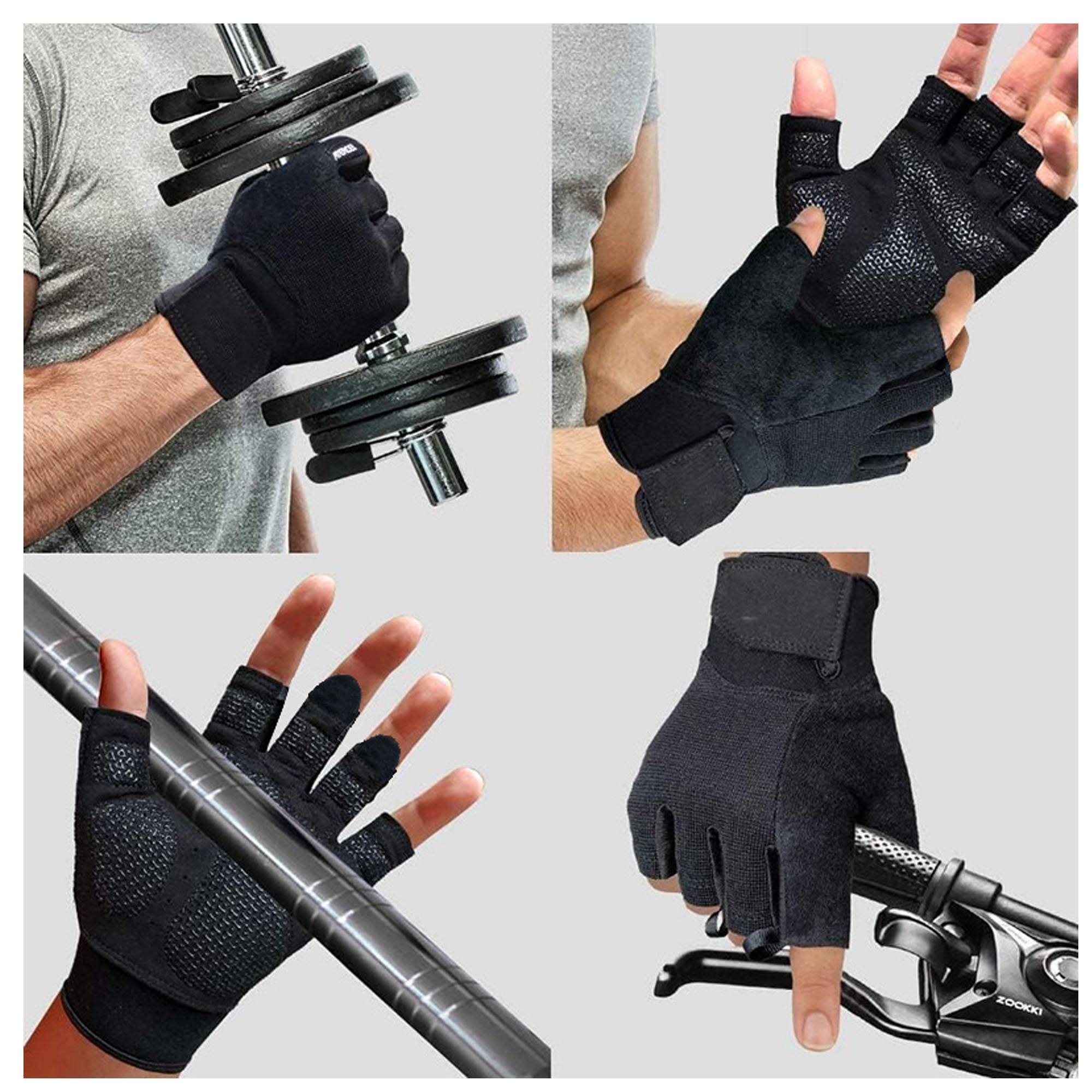 Polyester Half Finger Exercise And Fitness Gloves 3