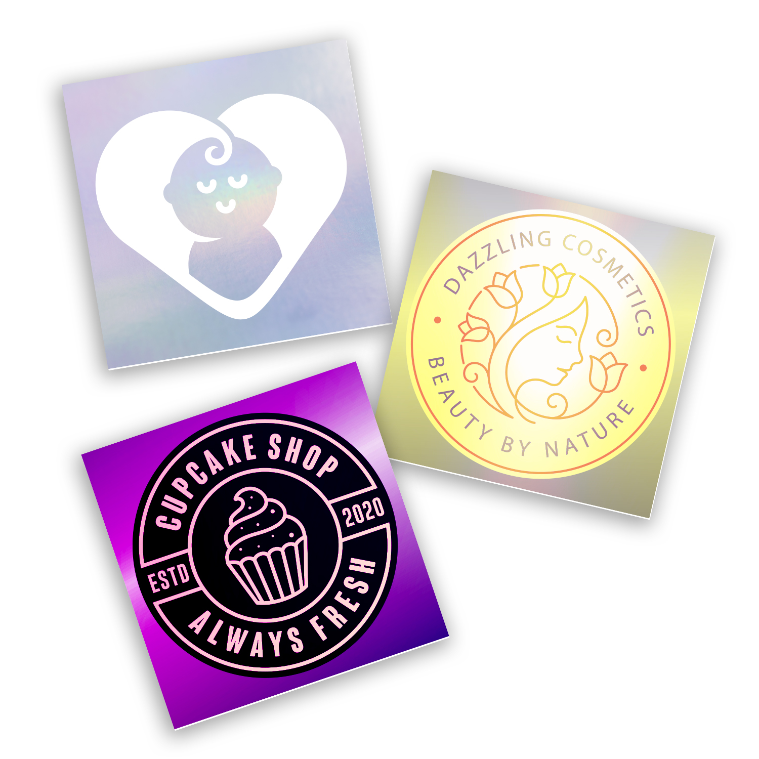 2" Square Metallic Sticker 1