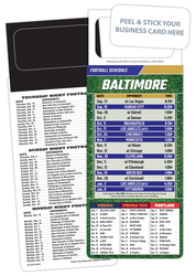 Pro Football Schedule Magnet - Peel and Stick Business Card (3.5x9)