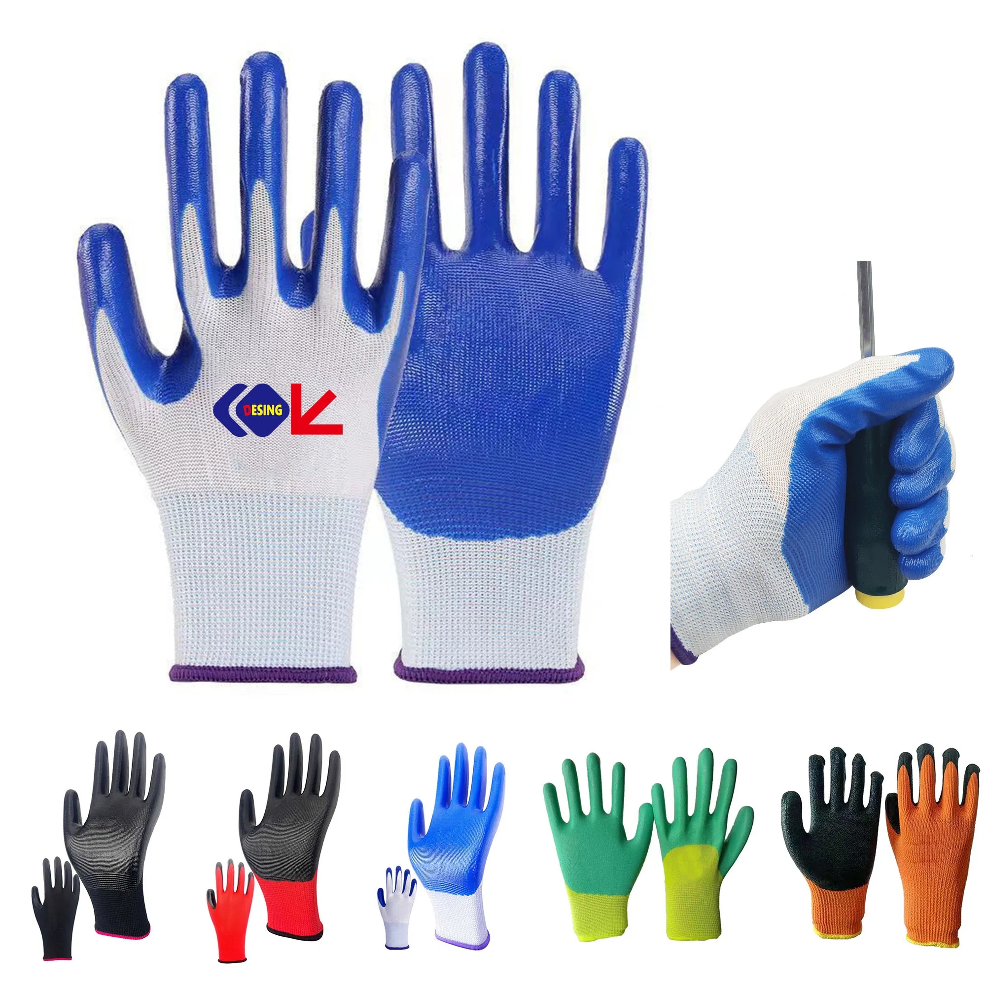 Rubber Coated Knit Nylon Working Gloves 11