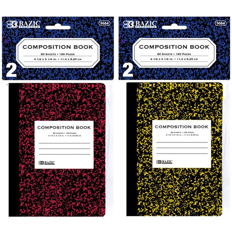 Mini Marbled Composition Books - 5 Colors 2 Pack 80 Sheets 2