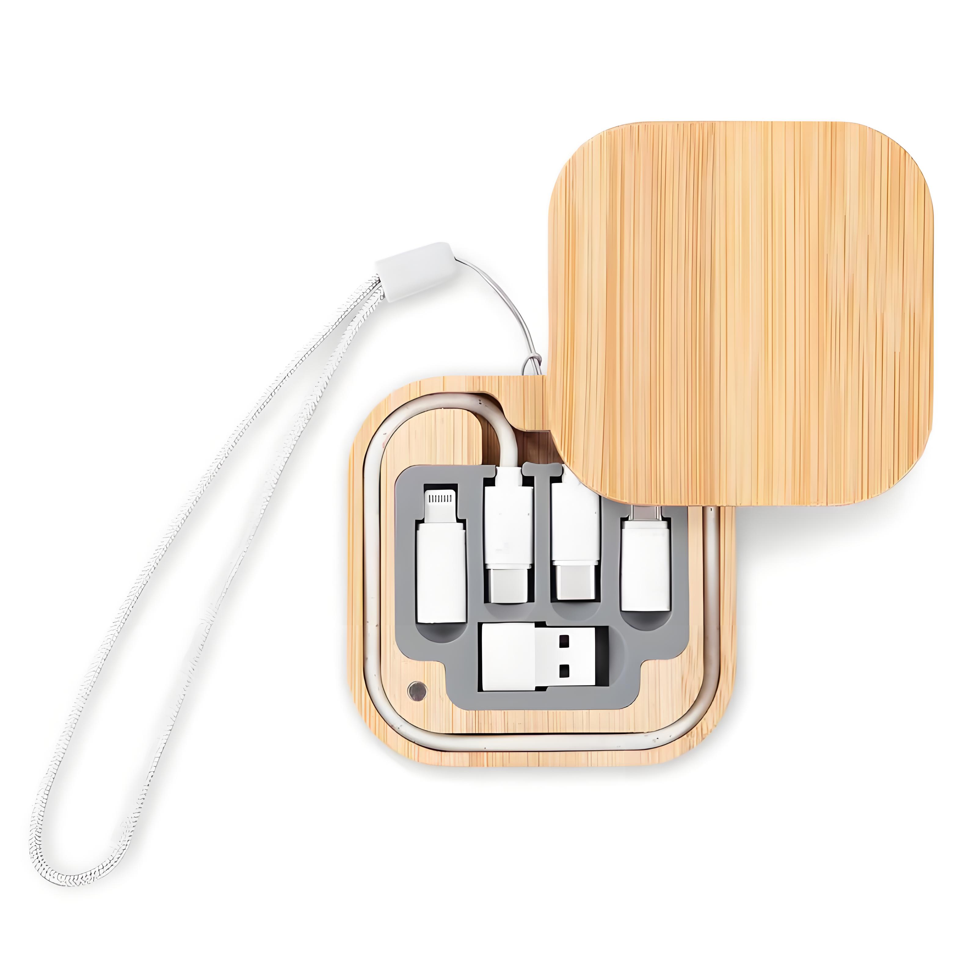 Wood Sustainable Bamboo Cable Organizer 8