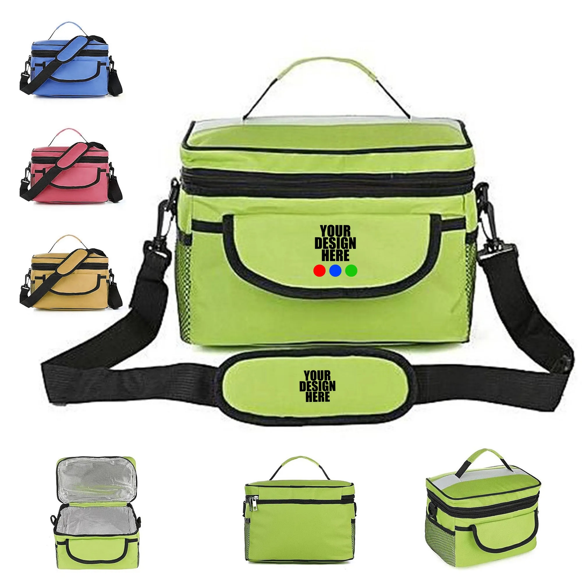 PEVA Insulated Cooler Lunch Bag w/ Strap