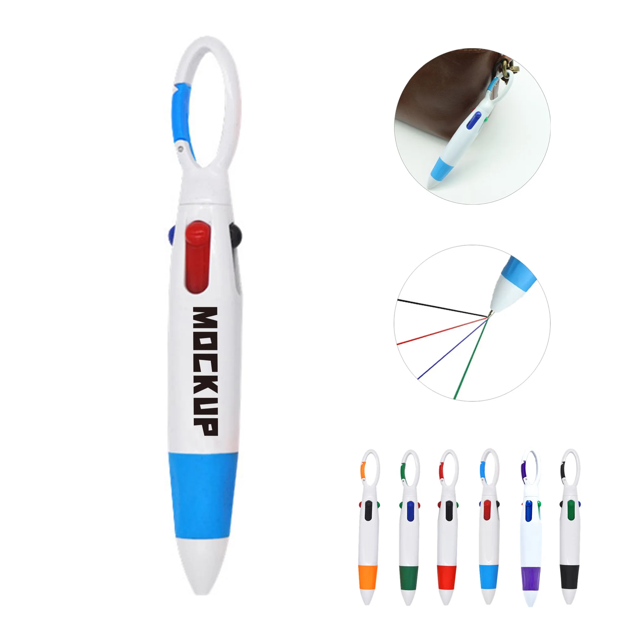 4 Colosr Pen with Clasp MOQ 100 PCS 6