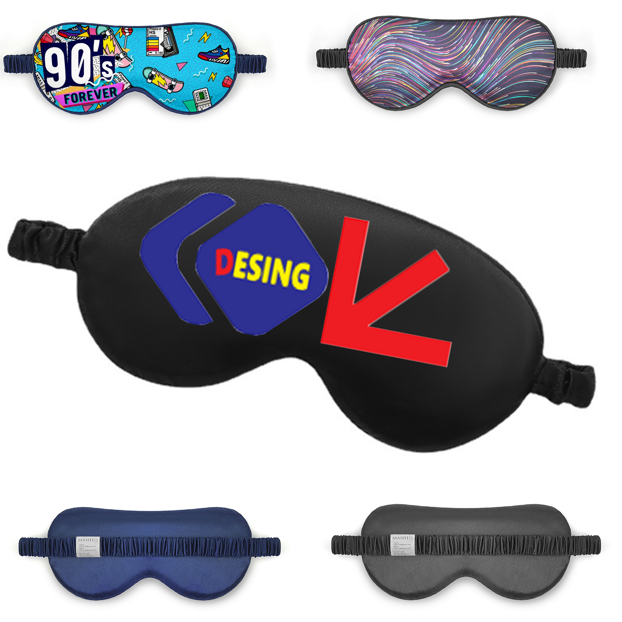 Emulationsilk Full Color Thin Fashion Eye Mask 3