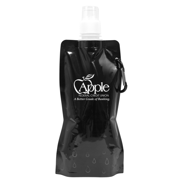 "Roll Up" 18 oz Foldable and Reusable Water Bottle with Matching Carabiner 20