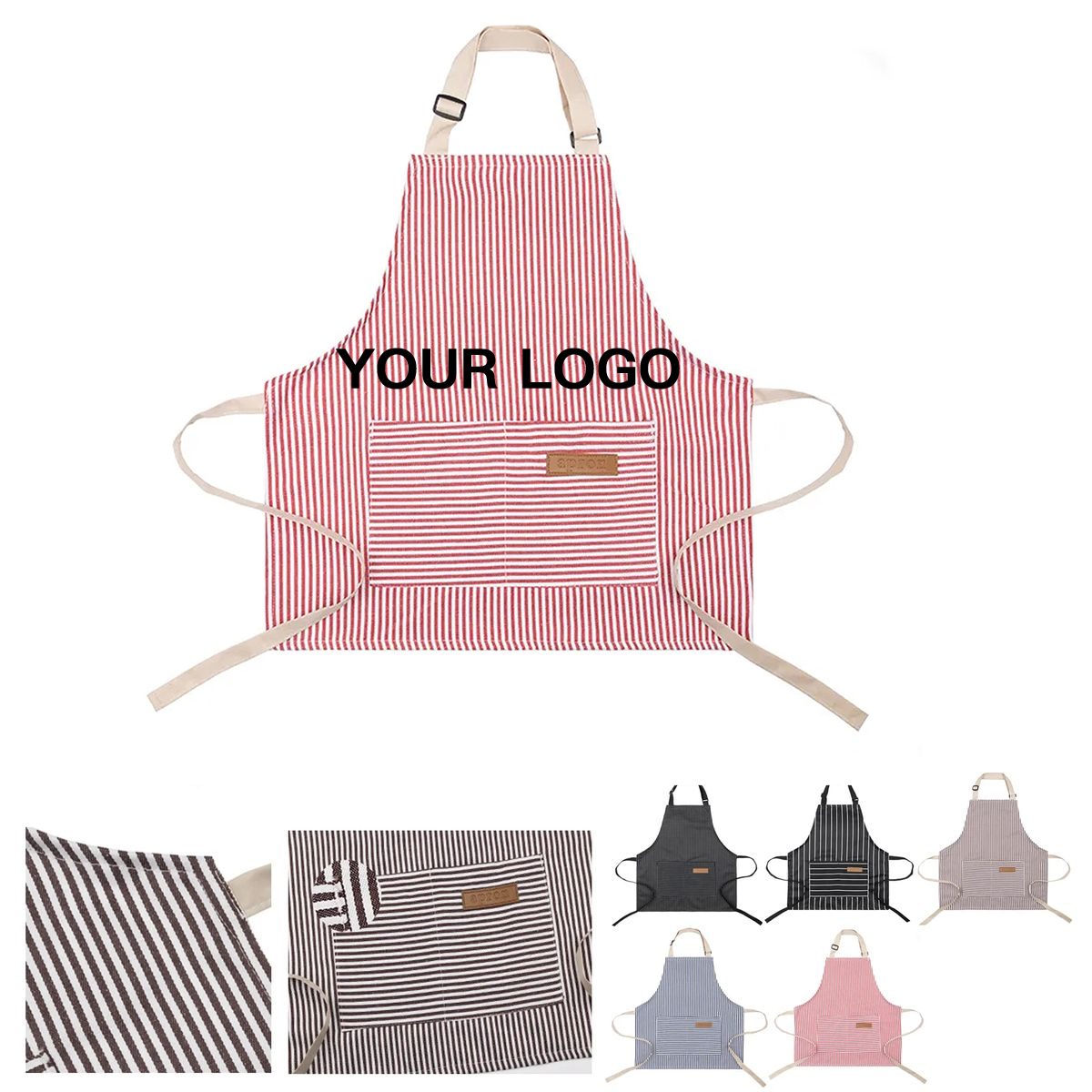 Durable Pinstripe Apron for Young Chefs and Crafters
