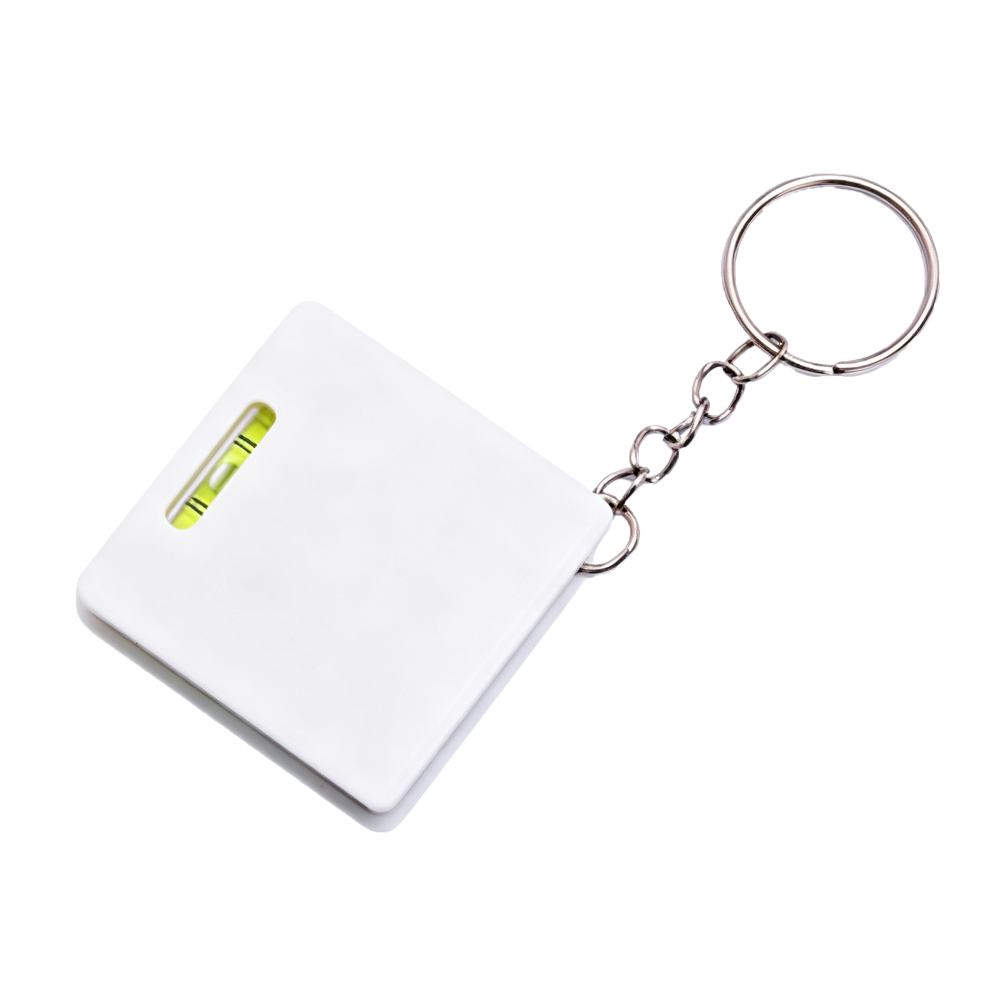 Retractable Square Tape Measure Keychain With Level 6