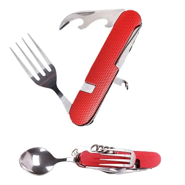 Custom Stainless Steel 6-in-1 Folding Cutlery Set — Portable Outdoor Dining Essential 2