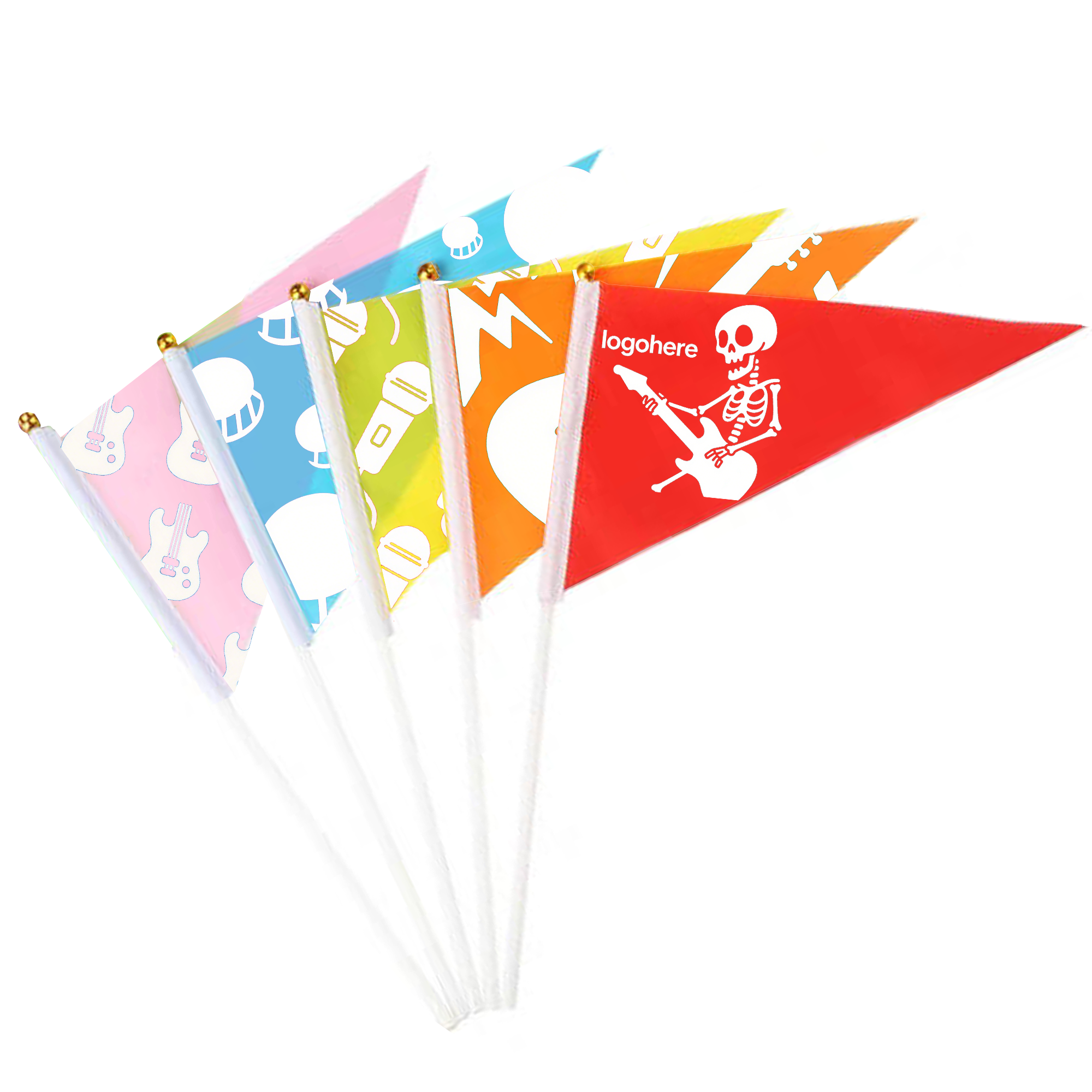 Personalized Triangle Flag with Plastic Sticks 6