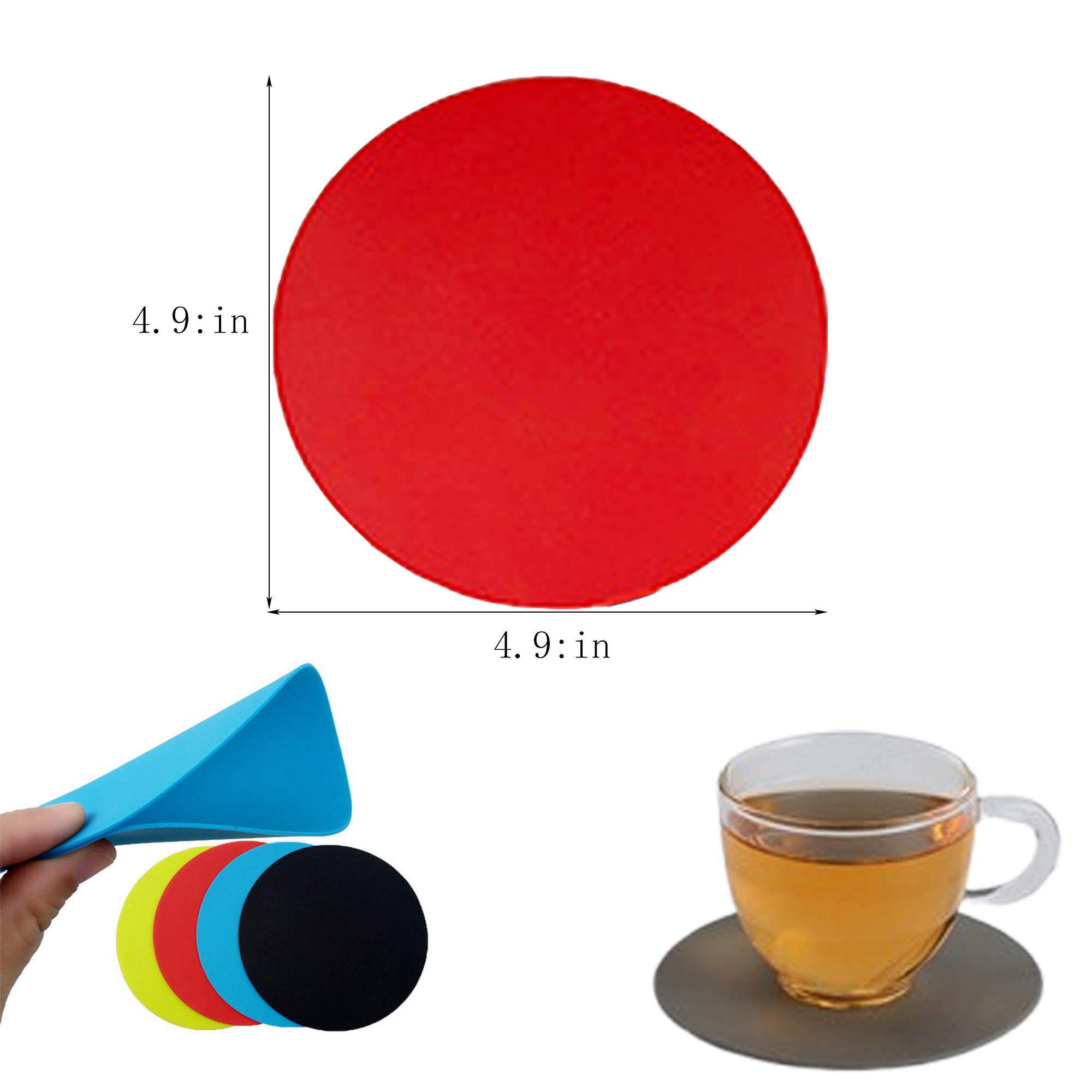 Solid Color Silicone Round Mat 7