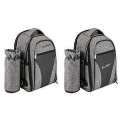 Wine & Picnic Cooler Backpack for Four + Fleece Blanket