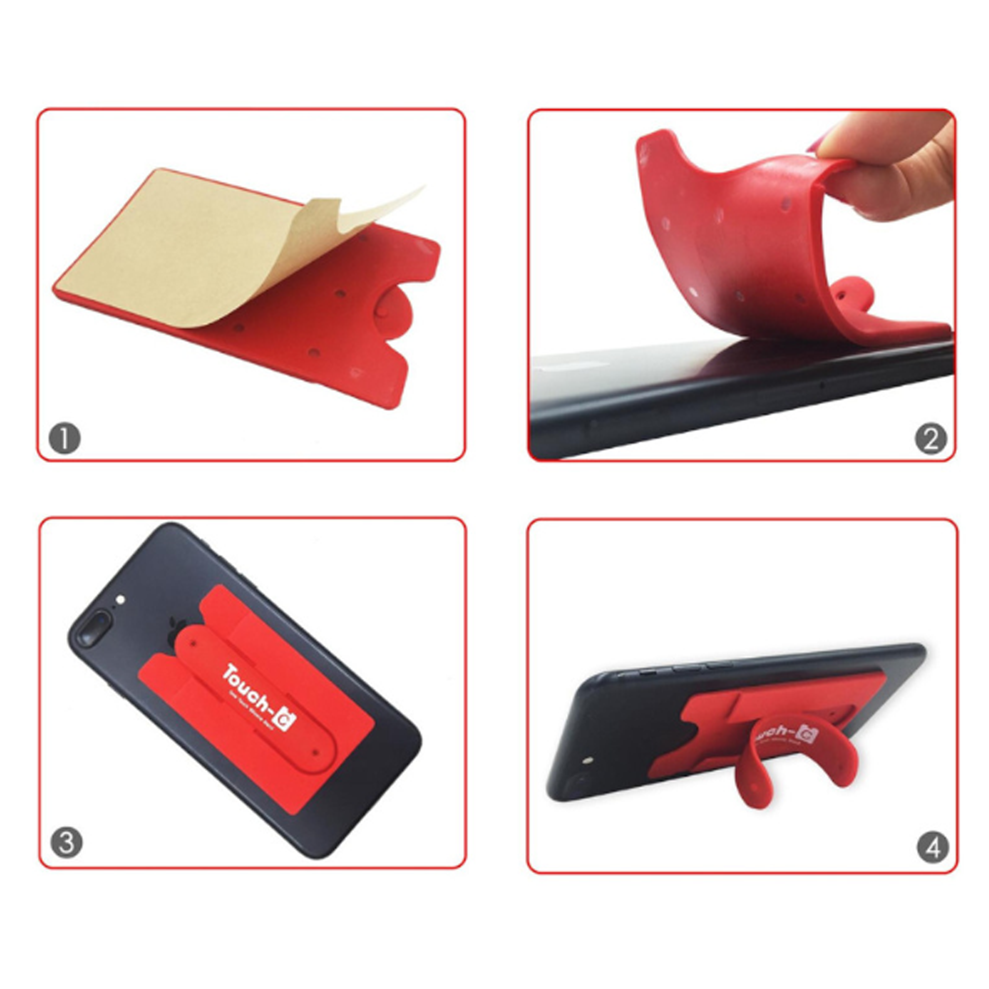 Custom Logo Silicone Phone Grip Stand and Card Slot 5