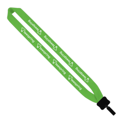 1" Cotton Lanyard with Plastic Clamshell & Bulldog Clip