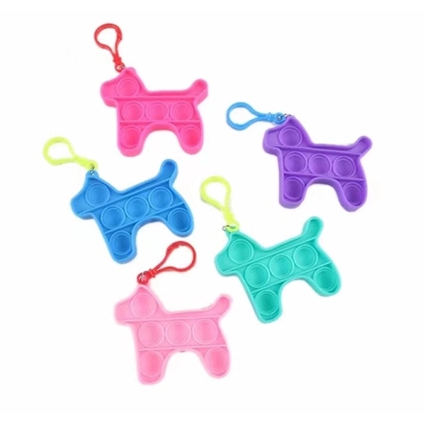 Dog Shaped Push Bubble Fidget Sensory Toy With Buckle