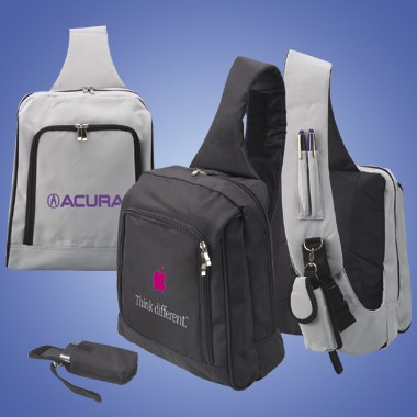 sling backpack with cell phone holder