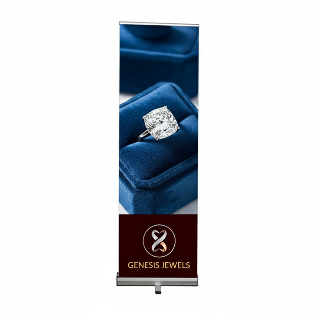Standard Retractable Banner Stand Kit, Premium Film, 24" x 73"