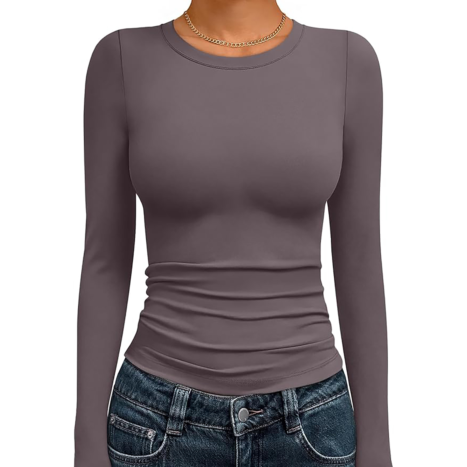 Women's Basic Round Neck Crop Top 78