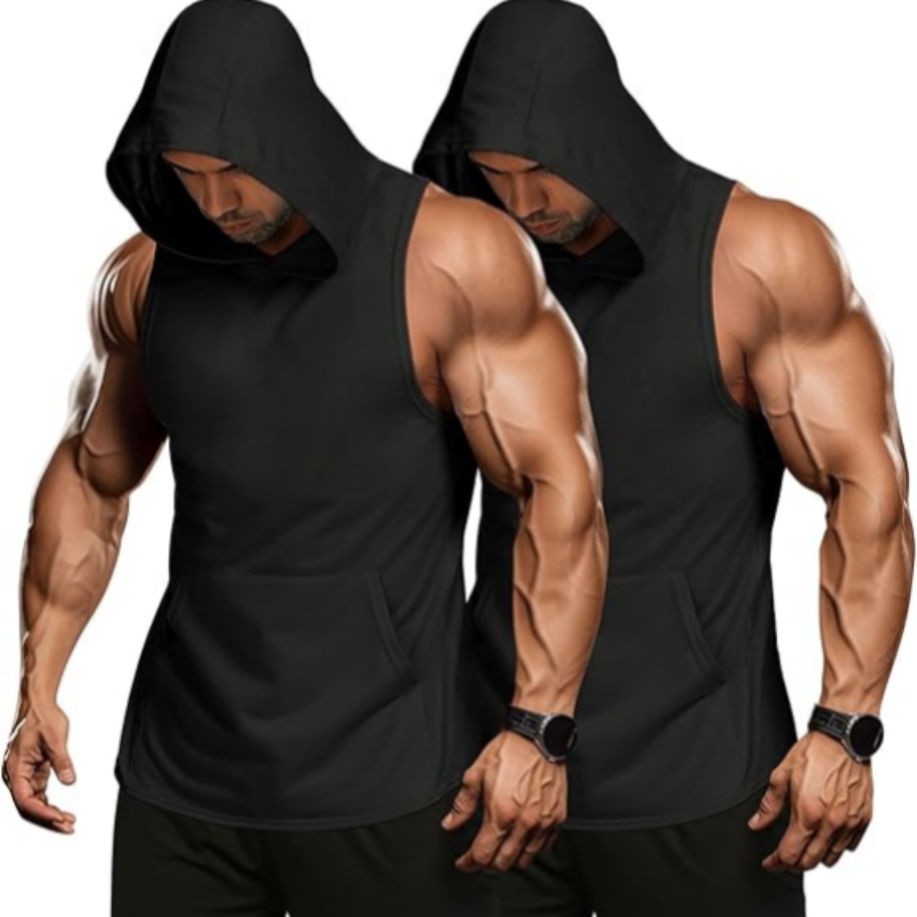Workout Hoodie Muscle Fitting Sleeveless Shirt 7