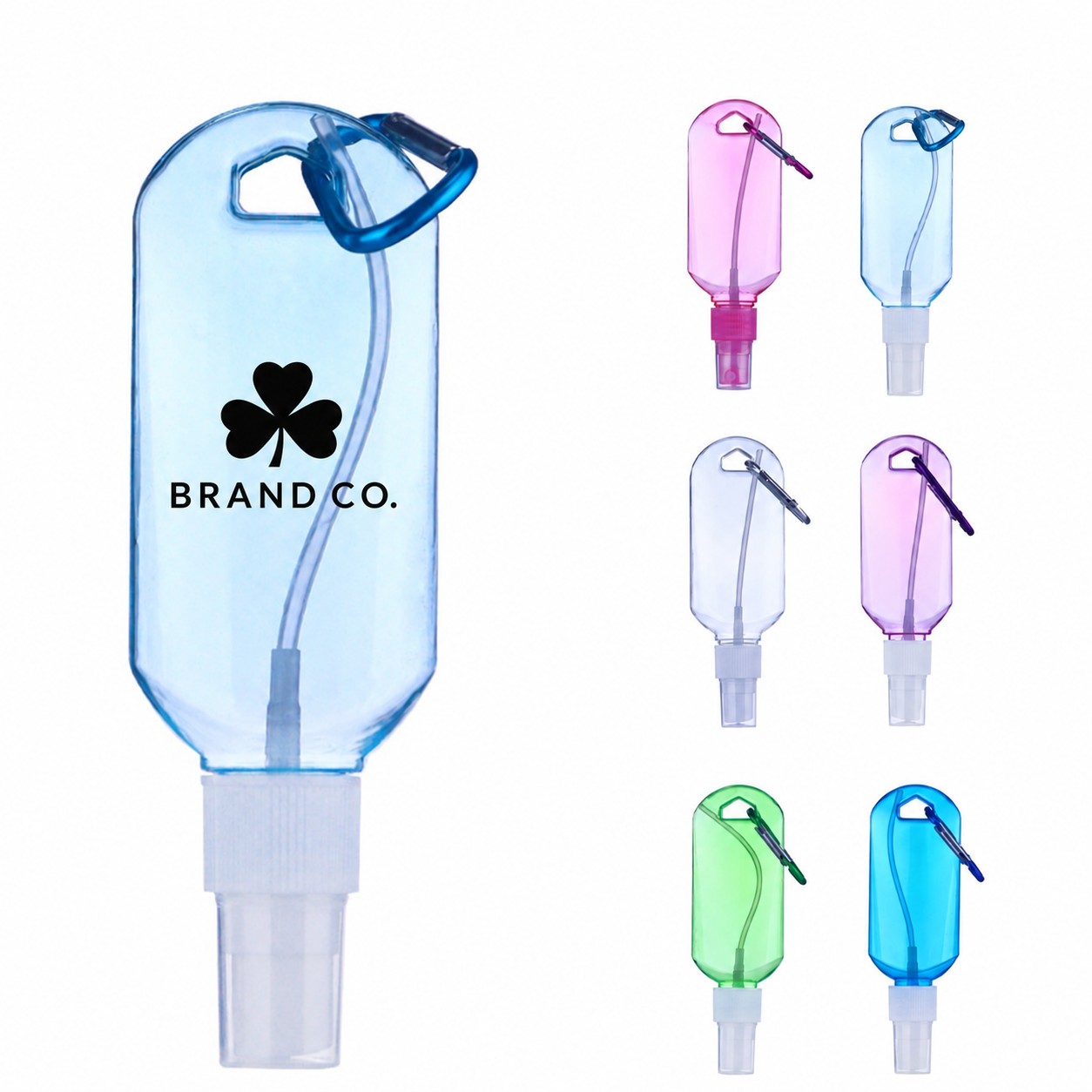 2oz Hand Sanitizer Spray Bottle with Carabiner