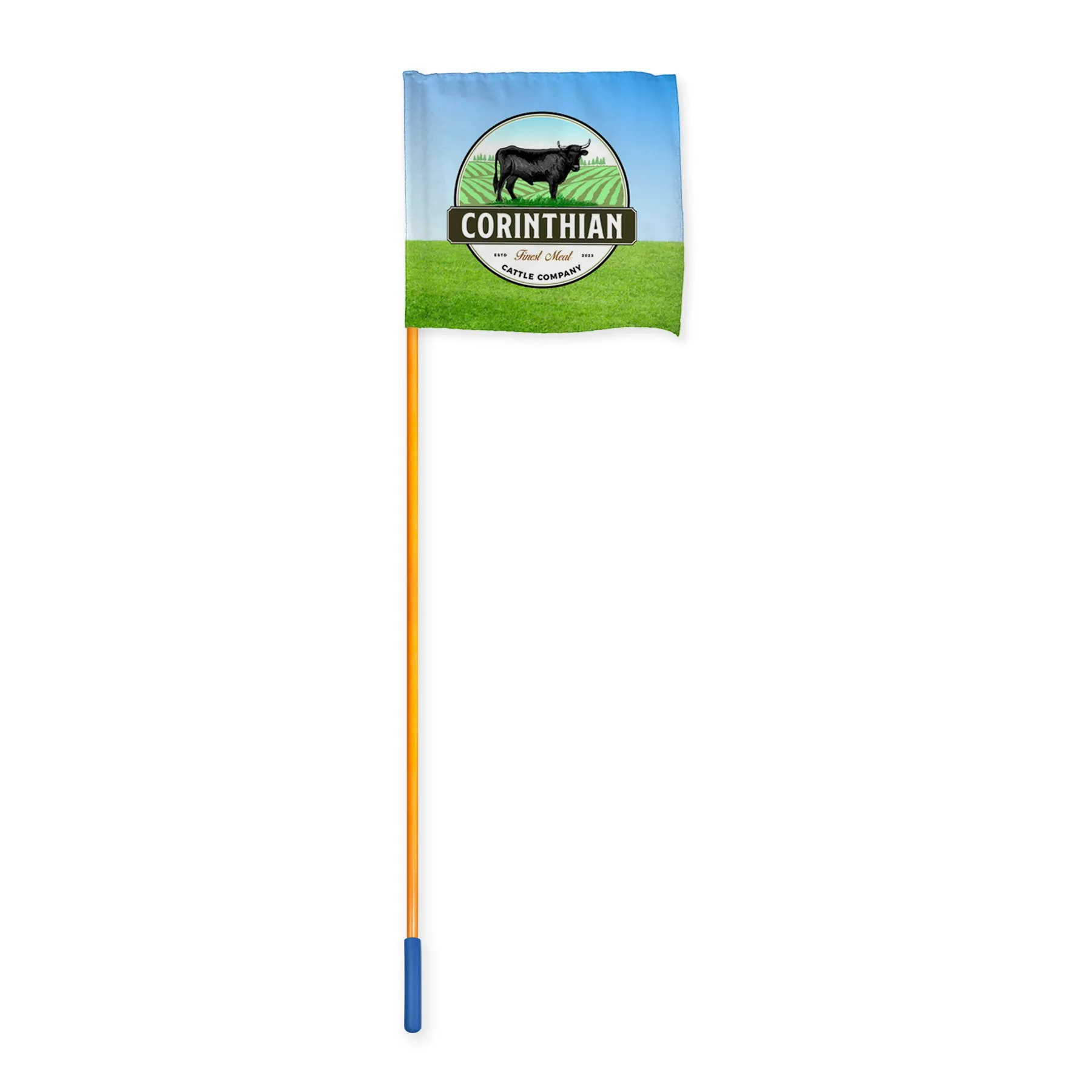 51" Orange Whip Rod With 12"x12" Custom Digital Flag 6