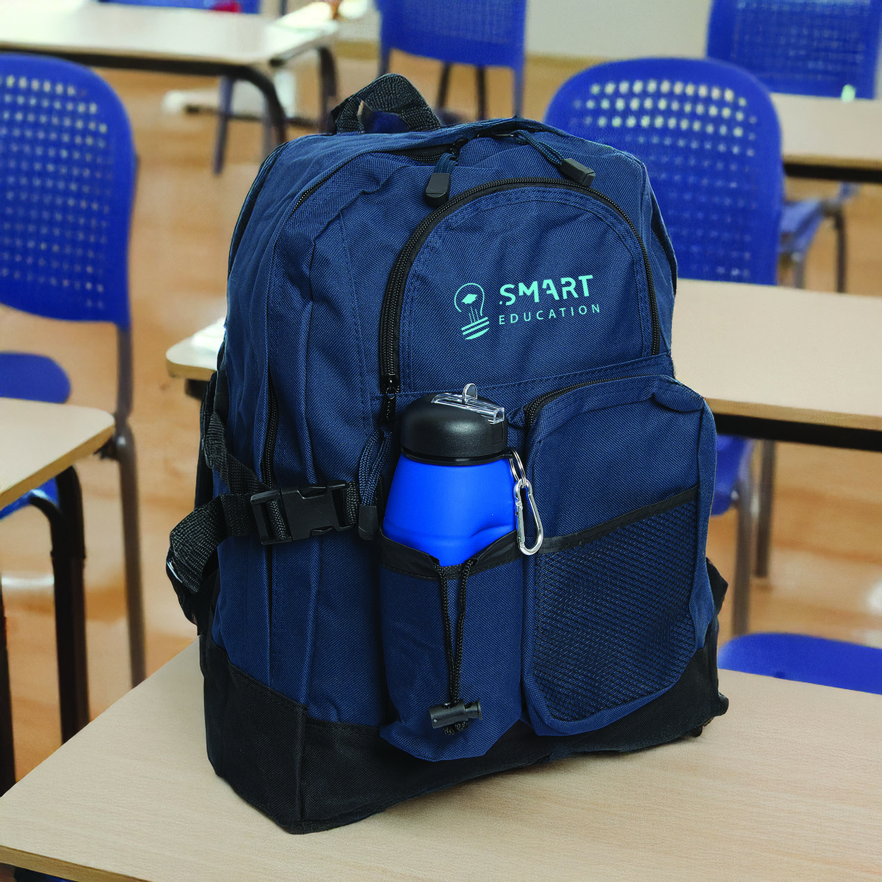 Backpack: 3 Zippered Compartments
