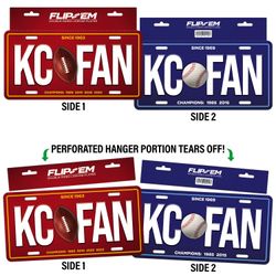 12" x 6" Flip 'Em Double-Sided Tear-Off License Plate with Hanger (12" x 8")