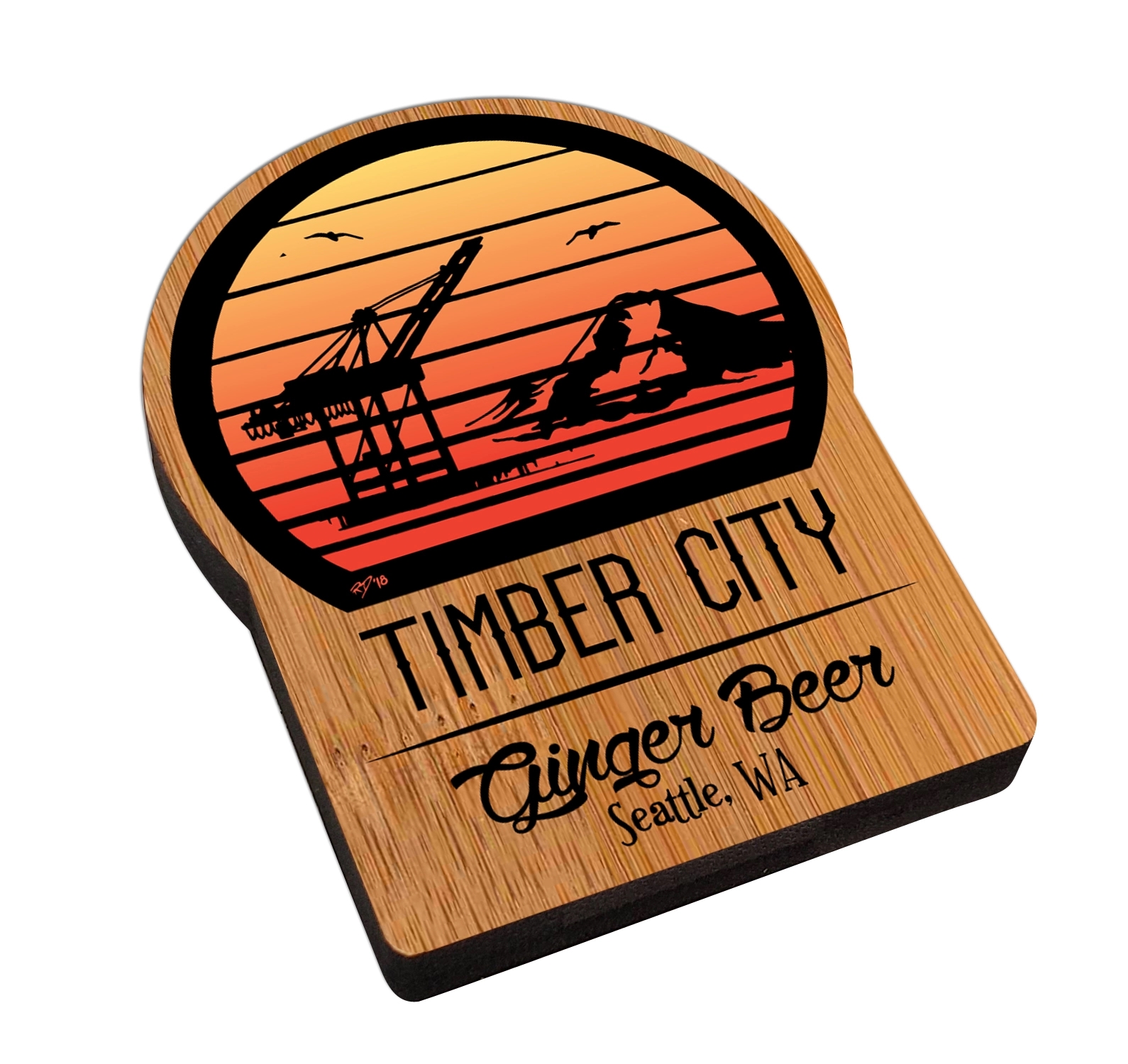 Custom Ultra Vivid Bamboo Magnet with Disc Magnet 27