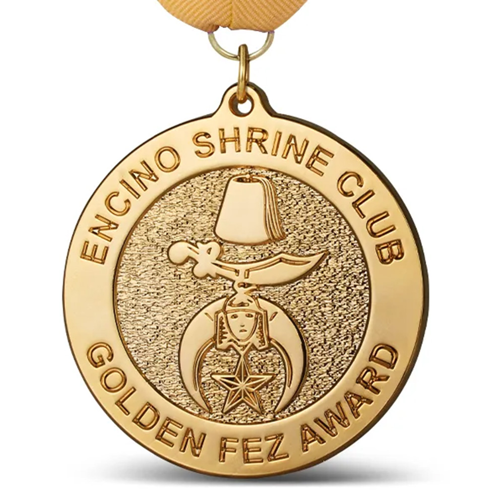 5" Custom Die Cast Shiny w/Sandblast/Textured Background Medals 5